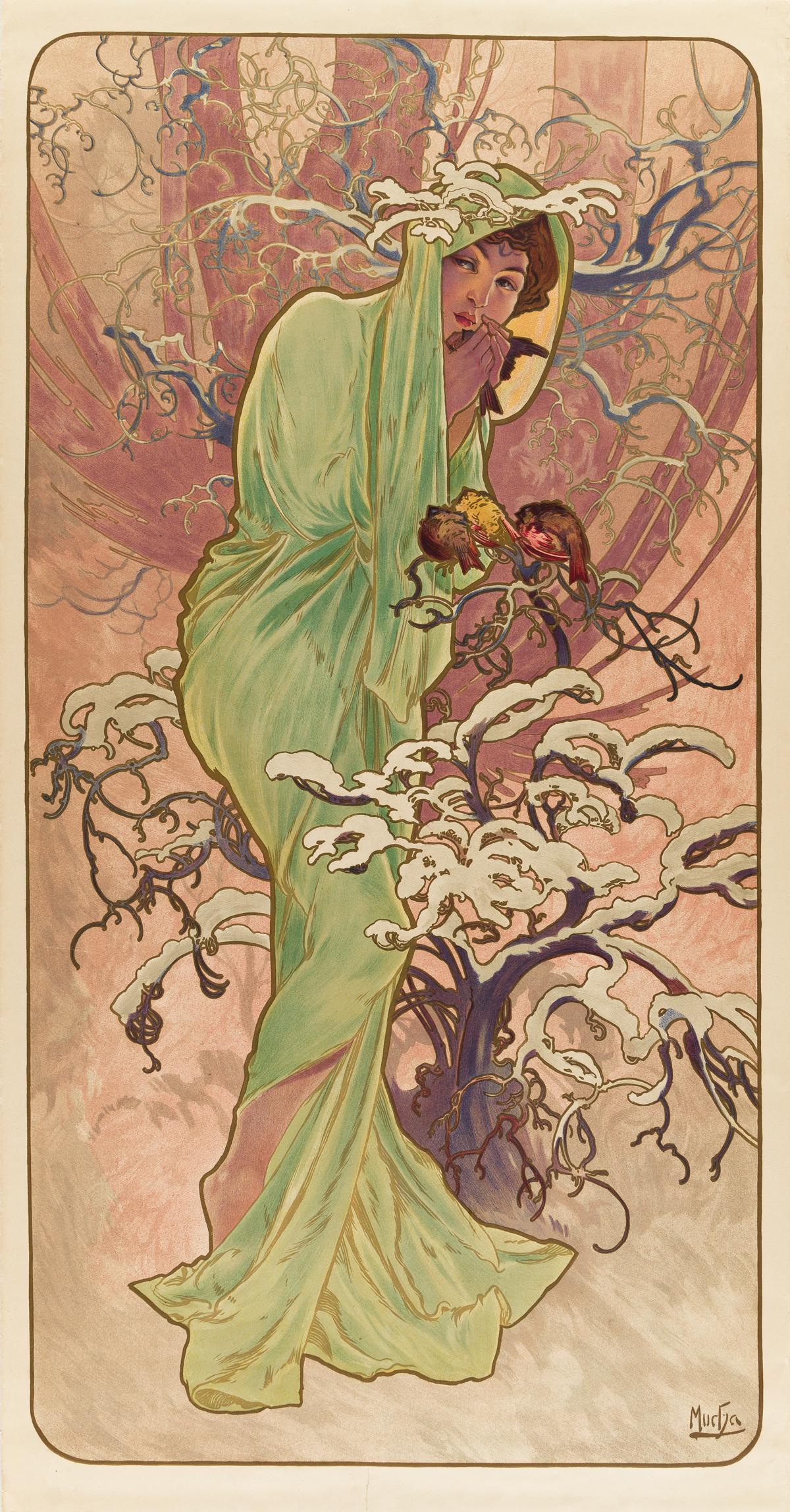 ALPHONSE MUCHA (1860-1939).  [THE SEASONS / WINTER.] (1 of 1)