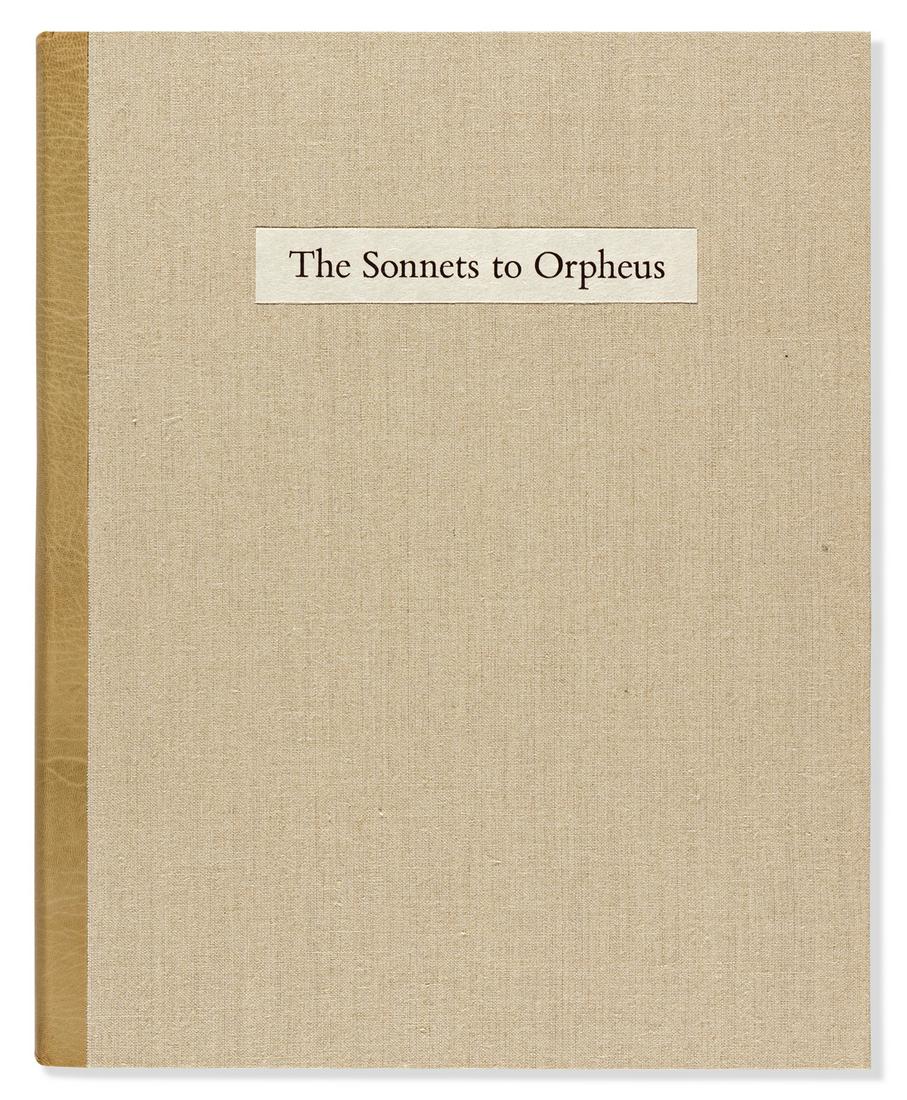 (LIMITED EDITIONS CLUB.) Rilke, Rainer Maria. The: (LIMITED EDITIONS CLUB.) Rilke, Rainer Maria. The Sonnets to Orpheus. English and German text. Translated by Stephen Mitchell. Two multi-color woodcuts by Balthus cut and editioned by Keiji Shinohara.