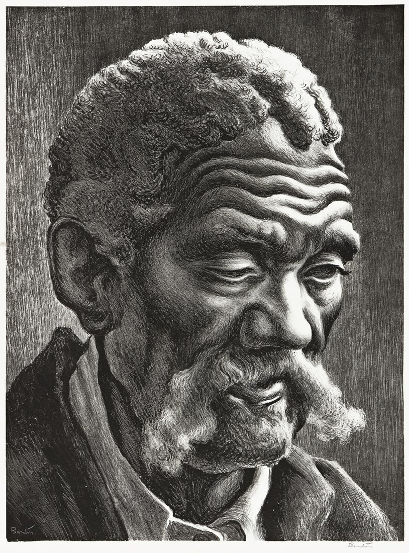 THOMAS HART BENTON Aaron.: THOMAS HART BENTON Aaron. Lithograph, 1941. 328x242 mm; 12x9½ inches, wide margins. Edition of 250. Signed in pencil, lower right. Published by Associated American Artists, New York. A very good,