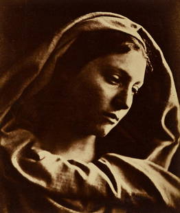 JULIA MARGARET CAMERON (1815-1879) Mary Mother.: JULIA MARGARET CAMERON (1815-1879) Mary Mother. Albumen print, the image measuring 4½x3¾ inches (11.4x9.5 cm.), the gold-ruled mount 6½x4¼ inches (16.5x11.4 cm.), with Cameron's