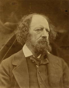 JULIA MARGARET CAMERON (1815-1879) Alfred, Lord: JULIA MARGARET CAMERON (1815-1879) Alfred, Lord Tennyson. Albumen print, the image measuring 11¼x9 inches (28.6x22.9 cm.), the mount 12¾x10inches (32.4x26.4 cm.), with Cameron's signature