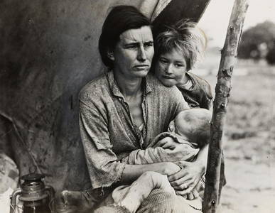 DOROTHEA LANGE (1895-1965) Migrant Mother (horizontal).