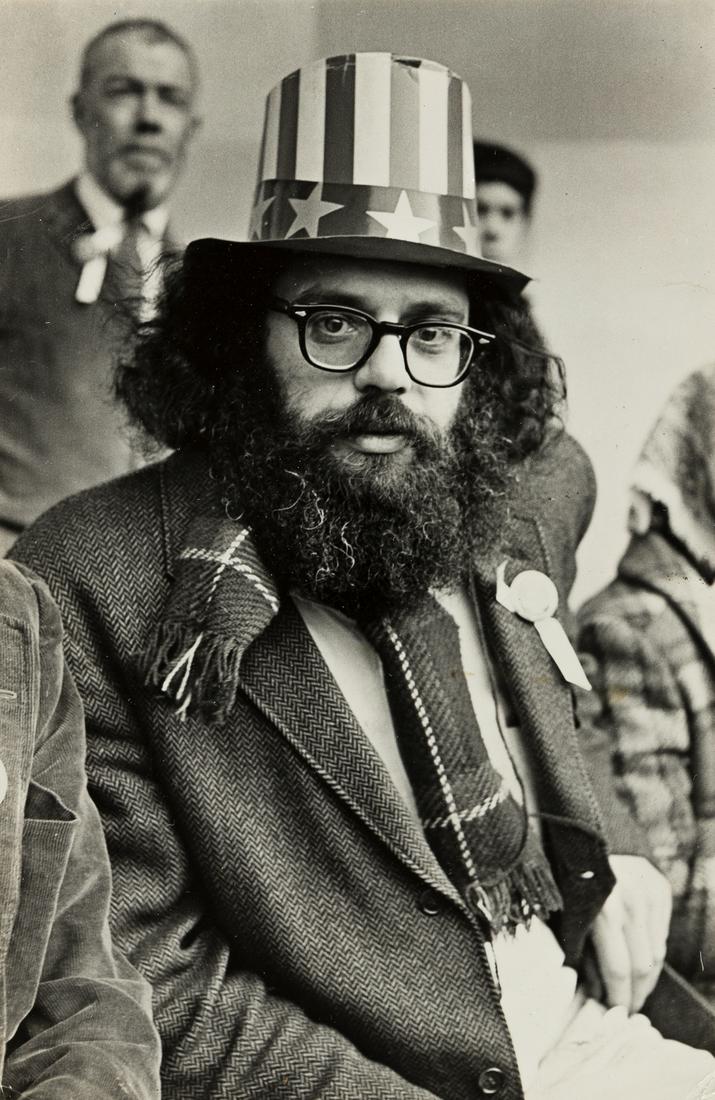 FRED W. MCDARRAH (1926-2007) Allen Ginsberg (Central: FRED W. MCDARRAH (1926-2007) Allen Ginsberg (Central Park Peace Demonstration). Silver print, the image measuring 9½x6¼ inches (24.1x15.9 cm.), with McDarrah's signature, twice, the title, d