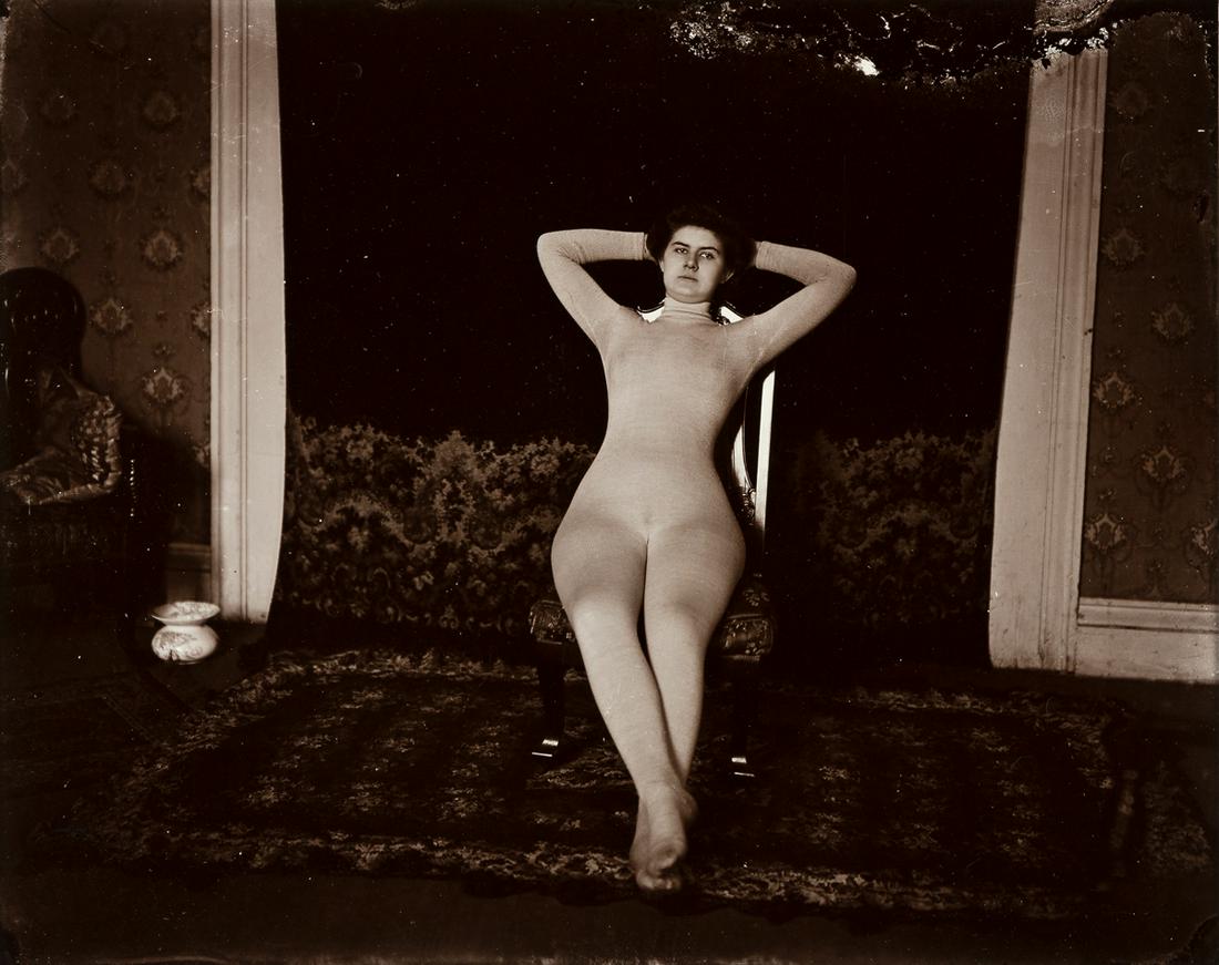 E.J. BELLOCQ (1873-1949)/LEE FRIEDLANDER (1934- ): E.J. BELLOCQ (1873-1949)/LEE FRIEDLANDER (1934- ) Storyville portrait. Gold-toned printing-out paper print, the image measuring 8x10 inches (20.3x25.4 cm.), the mount 13x16 inches (33x40.6 cm.), with