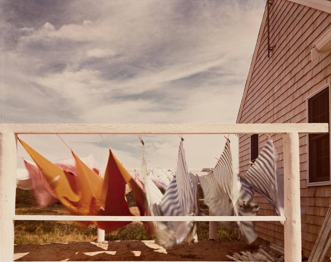 JOEL MEYEROWITZ (1938- ) Laundry, Provincetown.: JOEL MEYEROWITZ (1938- ) Laundry, Provincetown. Chromogenic print, the image measuring 7½x9½ inches (19.1x24.1 cm.), the sheet 11x14 inches (27.9x35.6 cm.), with Meyerowitz's signature, part