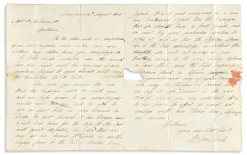 (SLAVERY AND ABOLITION.) William & Samuel Hinde. Letter: (SLAVERY AND ABOLITION.) William & Samuel Hinde. Letter from a British slave-trading firm in the waning days of the legal slave trade. Autograph Letter Signed to P.M. Lucas & Co. in St. Vincent. 3