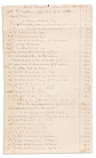 (SLAVERY AND ABOLITION.) Running account for a: (SLAVERY AND ABOLITION.) Running account for a physician's work on the enslaved people at a central Alabama cotton plantation. Manuscript document, 12¼ x 7¼ inches, signed by payee and a