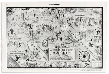 (MUSIC.) E. Simms Campbell, artist. A Night-Club Map of