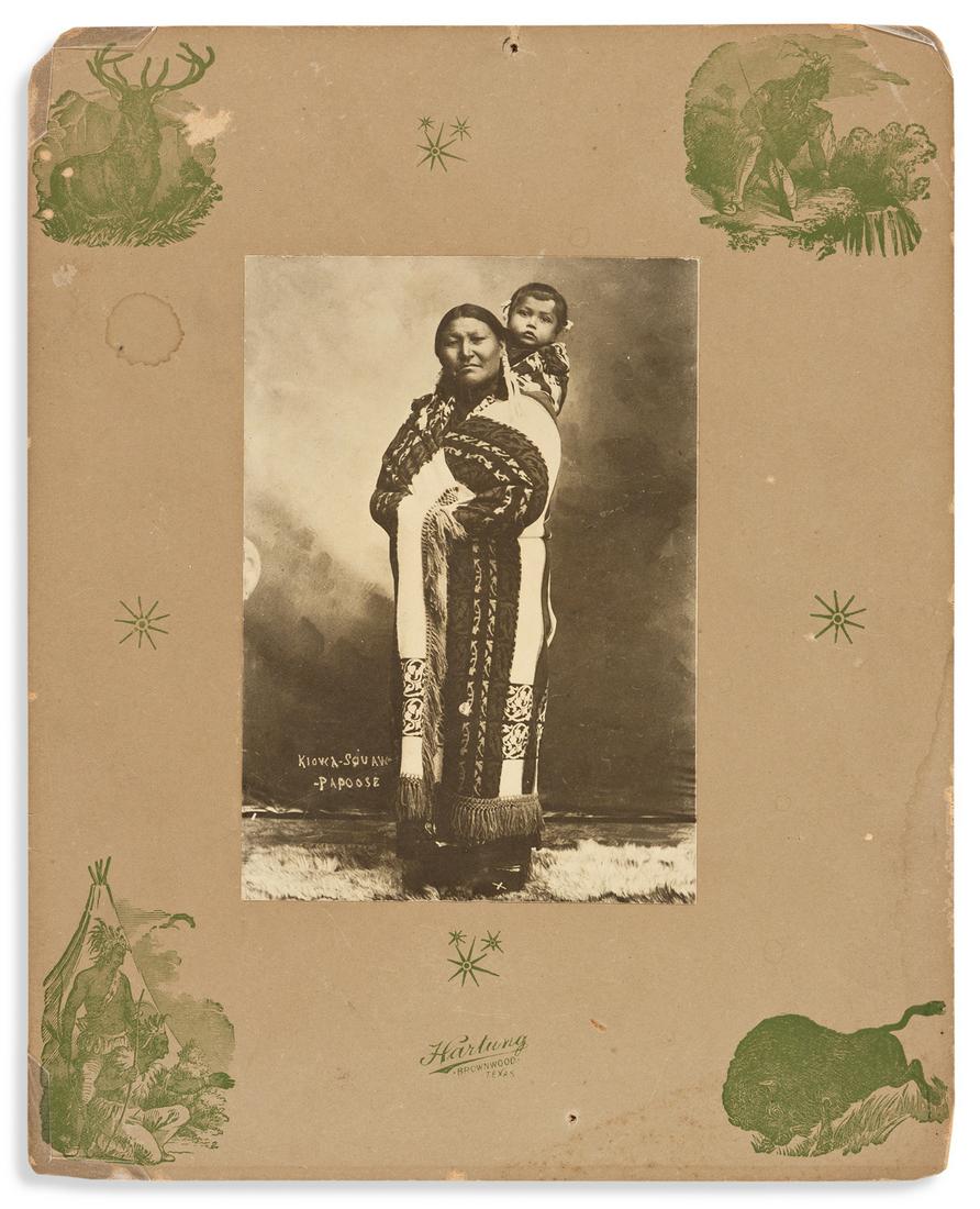 (AMERICAN INDIANS--PHOTOGRAPHS.) Group of 5 early: (AMERICAN INDIANS--PHOTOGRAPHS.) Group of 5 early 20th-century photographs. Various sizes, condition as described. - Vp, circa 1910-1930s Carl Moon. "Bear Legs, Osage." Sepia-toned silver print, 17 x