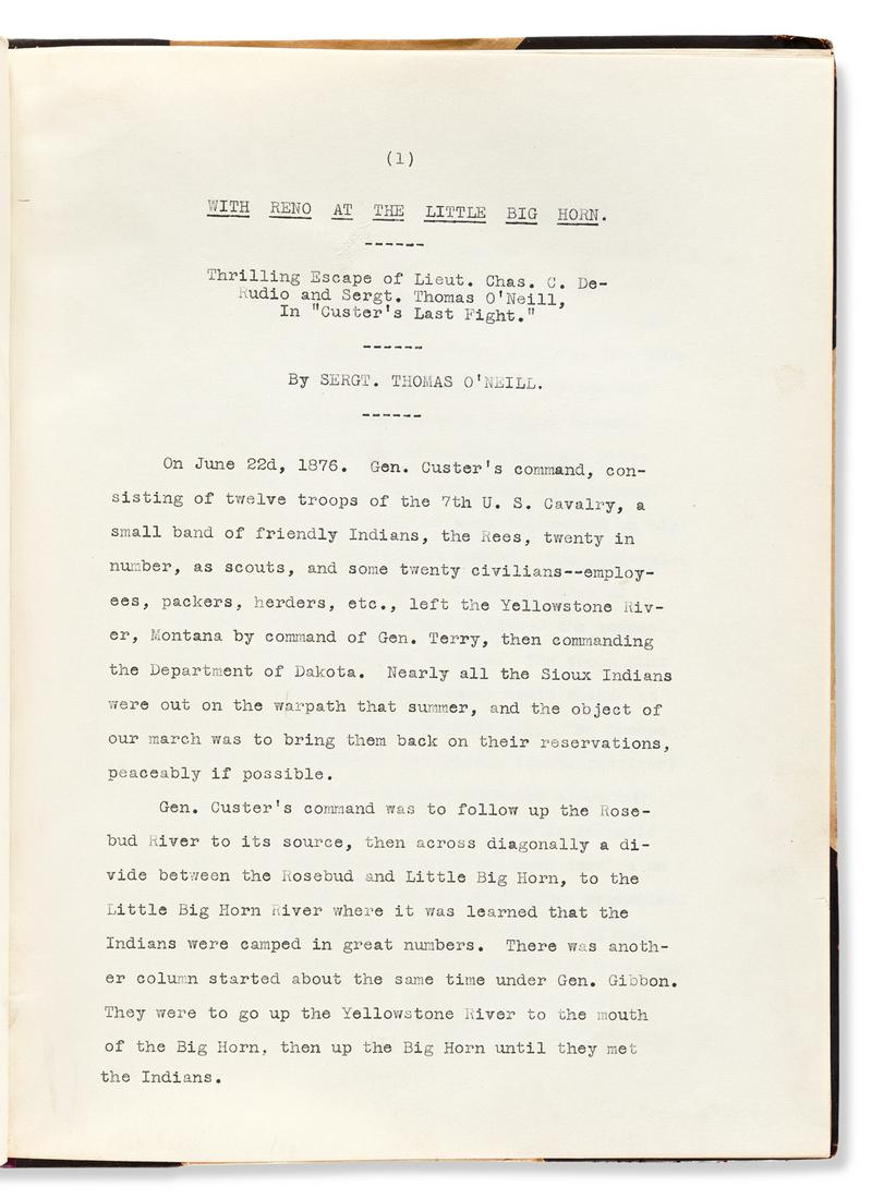 (GEORGE A. CUSTER.) Thomas O'Neill. With Reno at the (1 of 1)