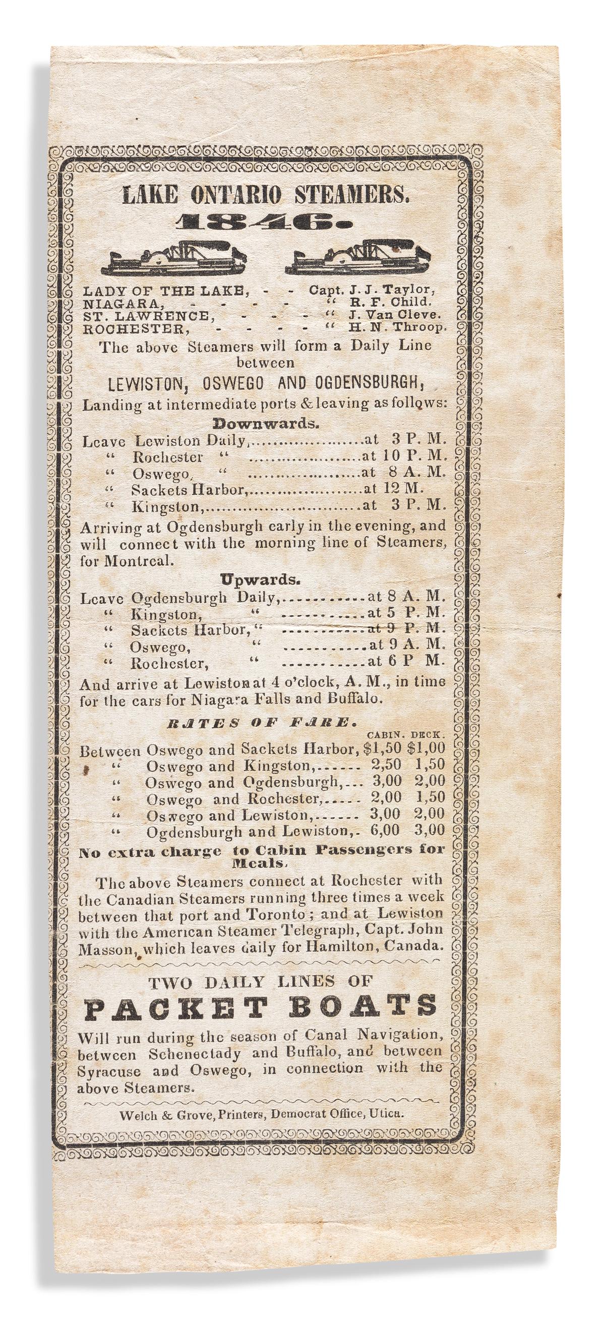 (NEW YORK.) Time-table, fare schedule and information (1 of 1)