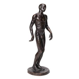 RICHMOND BARTHÉ (1901 - 1989) African Boy: RICHMOND BARTHÉ (1901 - 1989) African Boy Dancing. Cast bronze with a dark brown patina, 1937. Approximately 413 mm; 16¼ inches high. Incised with the artist's signature in the base.