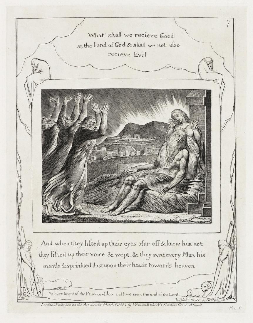WILLIAM BLAKE And When They Lifted Up Their Eyes Afar: WILLIAM BLAKE And When They Lifted Up Their Eyes Afar Off. Engraving on Chine collé, 1825. 217x170 mm; 8x6¾ inches, wide margins. Edition of 215, with the word "Proof" engraved in the plate