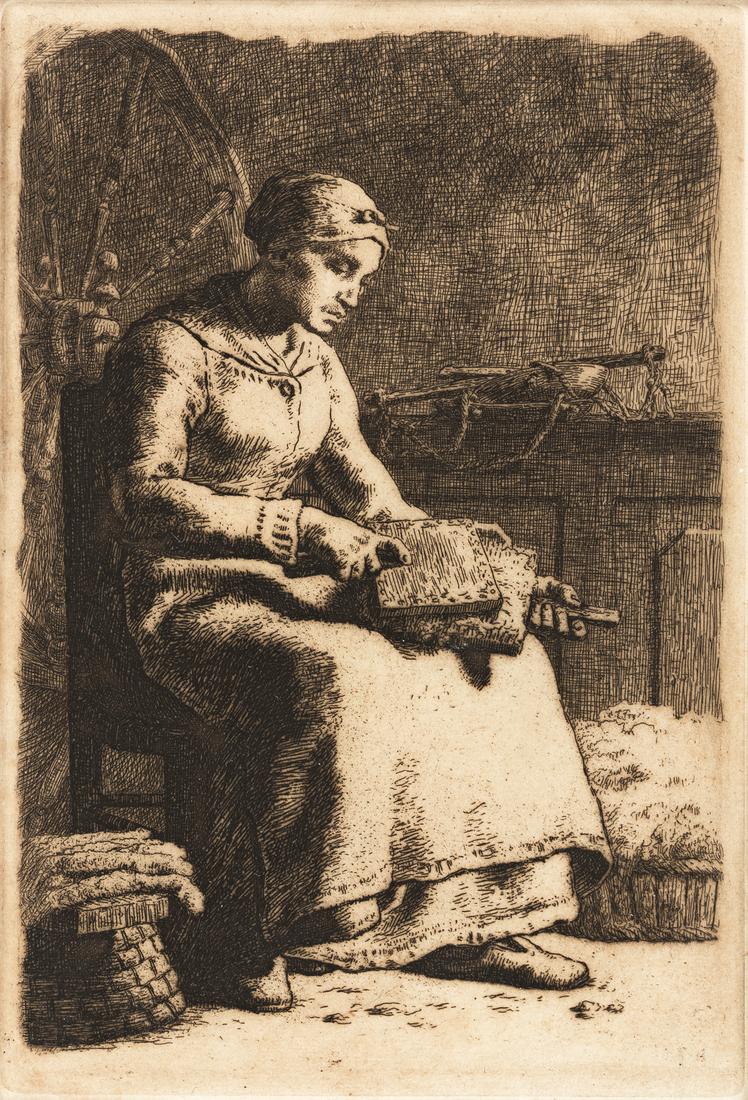 JEAN-FRANÇOIS MILLET La Cardeuse. (1 of 1)