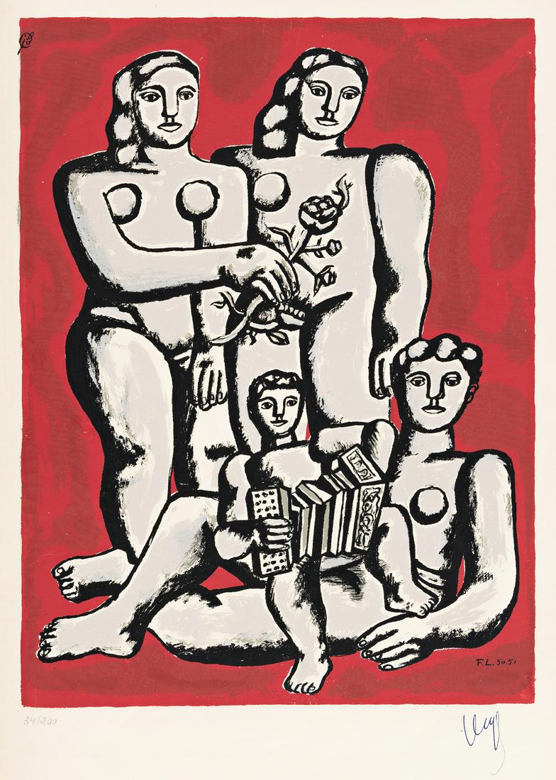 FERNAND LÉGER (after) Trois Soueurs sur fond Rouge (1 of 1)