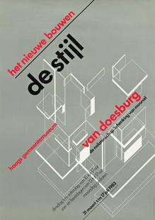 WIM CROUWEL (1928-2019). [ARCHITECTURE EXHIBITIONS].: WIM CROUWEL (1928-2019) [ARCHITECTURE EXHIBITIONS]. Group of three posters. Sizes vary, each approximately 31x22 inches, 78¾x55¾ cm. Condition varies, generally A. Group includes: De Stijl /