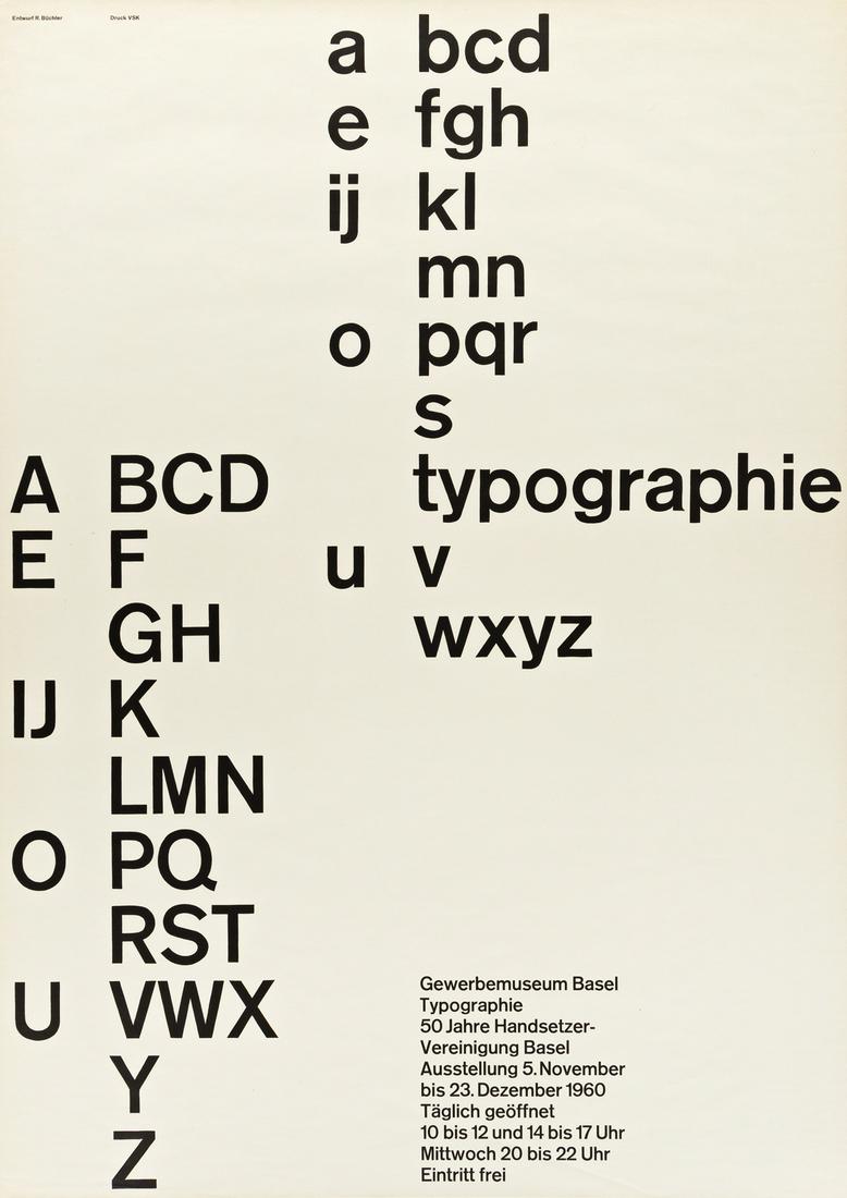 ROBERT BÜCHLER (1914-2005).  TYPOGRAPHIE / (1 of 1)