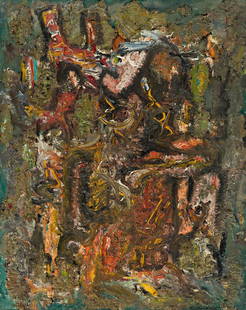 ROBERT RICHENBURG (1917 - 2006, AMERICAN) Untitled.: ROBERT RICHENBURG (1917 - 2006, AMERICAN) Untitled. Oil on canvas. 762x610 mm; 30x24 inches. Signed, Richenburg, lower right. Signed, Robert Richenburg, on verso. Provenance: The Estate of Alexander B
