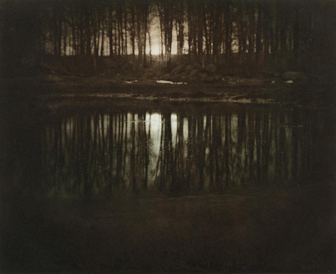 (EDWARD STEICHEN) (1879-1973) Moonrise, Mamaroneck,: (EDWARD STEICHEN) (1879-1973) Moonrise, Mamaroneck, New York, from The Early Years portfolio. Photogravure on BFK Rives Paper by Jon Goodman and Richard Benson, the image measuring 10x12 inches (25.4x