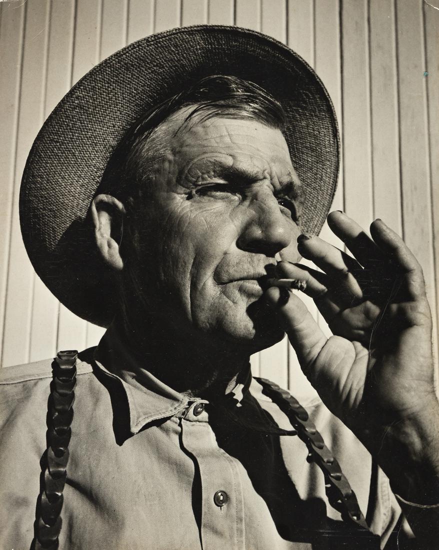 JOHN GUTMANN (1905-1998) Alfalfa Bill.: JOHN GUTMANN (1905-1998) Alfalfa Bill. Silver print, the image measuring 12½x10 inches (31.8x25.4 cm.) , with Gutmann's signature and the title, in pencil, in an unknown hand, on verso. Late 1930