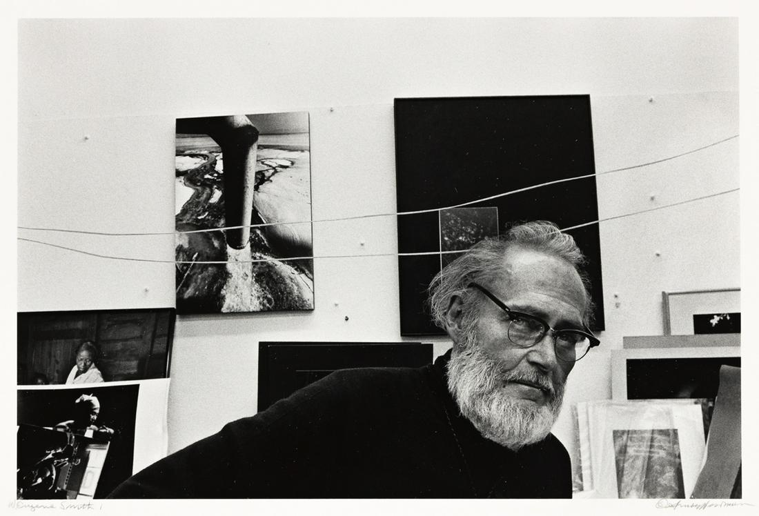 ARNOLD NEWMAN (1918-2006) W. Eugene Smith.: ARNOLD NEWMAN (1918-2006) W. Eugene Smith. Silver print, the image measuring 7¾x11 inches (19.7x29.5 cm.) , the sheet 11x14 inches (27.9x35.6 cm.) , with Newman's signature and title, in pencil,