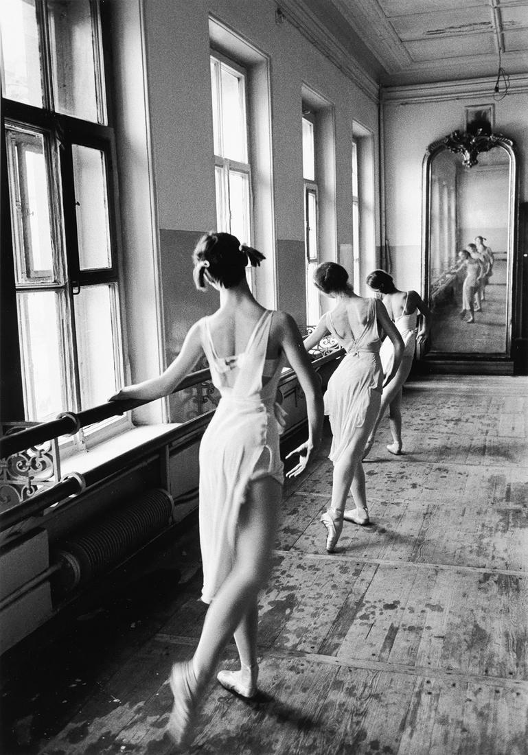 CORNELL CAPA (1918-2008) Bolshoi Ballet School.: CORNELL CAPA (1918-2008) Bolshoi Ballet School. Silver print, the image measuring 16x11 inches (42.9x30.2 cm.) , the sheet 20x16 inches (50.8x40.6 cm.) , with Capa's initials, in pencil, and his copyr