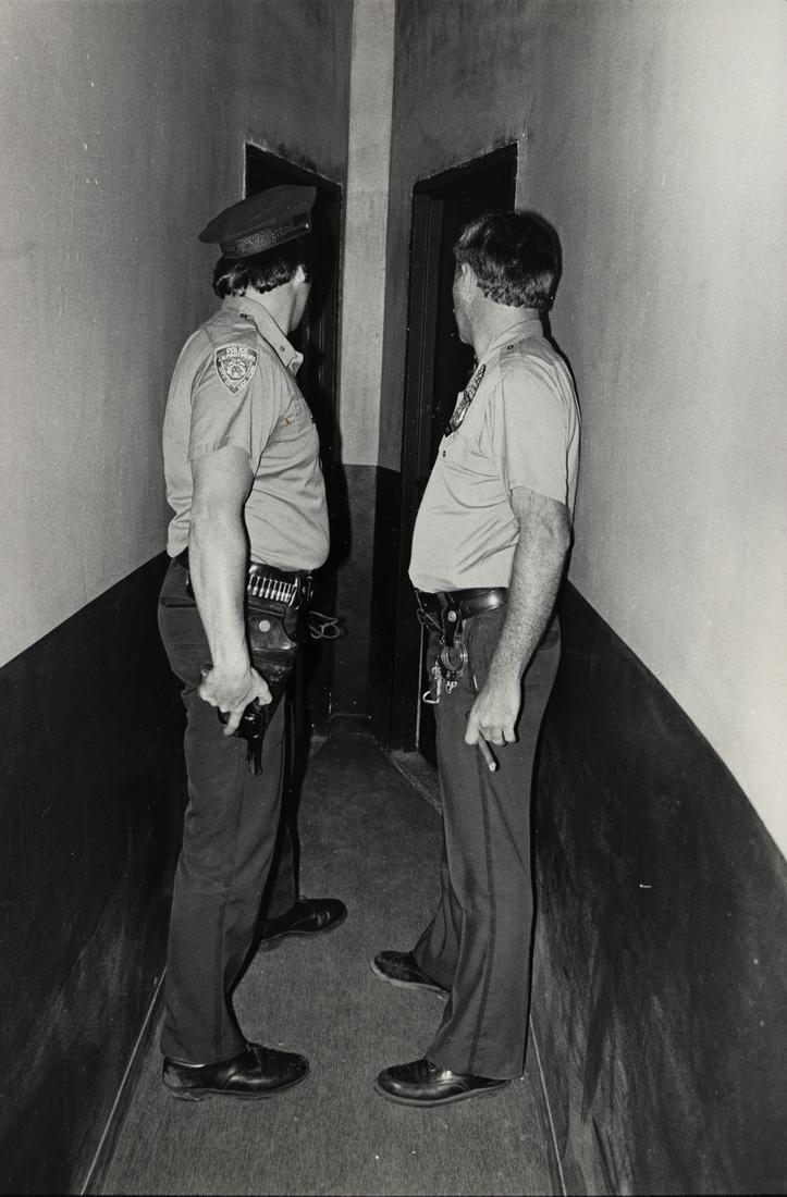 JILL FREEDMAN (1939-2019) Street Cops, New York City.: JILL FREEDMAN (1939-2019) Street Cops, New York City. Silver print on RC paper, the image measuring 9x6 inches (25.1x16.8 cm.) , the sheet 11x8½ inches (927.9x21.6 cm.) , with the title, on recto