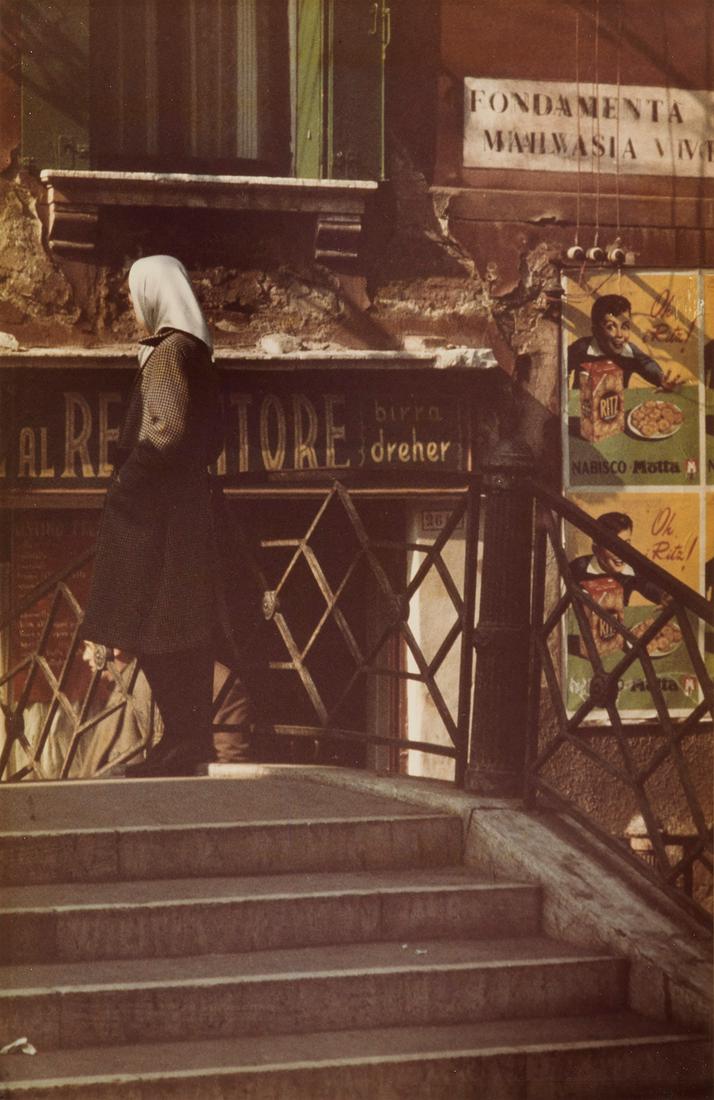 SAUL LEITER (1923-2013) Woman in scarf, Italy.: SAUL LEITER (1923-2013) Woman in scarf, Italy. Chromogenic print, the image measuring 12x8½ inches (32.7x21.6 cm.) , the sheet 14x11 inches (35.6x27.9 cm.) . Circa 1959; printed 1980s From the Co