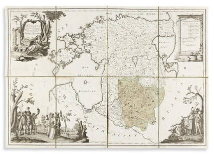 (BALTIC STATES.) Ludwig August Mellin. [Atlas von: (BALTIC STATES.) Ludwig August Mellin. [Atlas von Liefland]. General map and 14 detailed district maps in cased format. Engravings with original outline hand-color; each approximately 20x28½