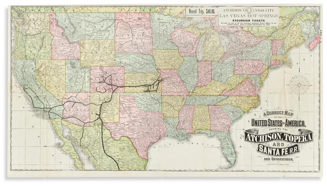 (RAILROADS.) Rand, McNally & Co. A Correct Map of the (1 of 2)