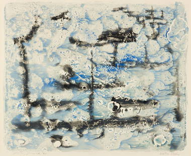 DOROTHY DEHNER Water Study.: DOROTHY DEHNER Water Study. Watercolor and gouache on cream wove paper, 1960. 585x687 mm; 23¼x27¼ inches. Signed, titled and dated in pencil, lower margin.Ex-collection private collection, C