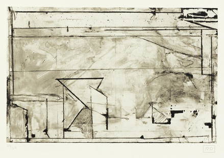 RICHARD DIEBENKORN Untitled #5.: RICHARD DIEBENKORN Untitled #5. Lithograph on Hahnemühle German etching paper, 1993. 180x280 mm; 7x11 inches, full margins. With the artist's estate ink stamp and numbered 25/68 in pencil,