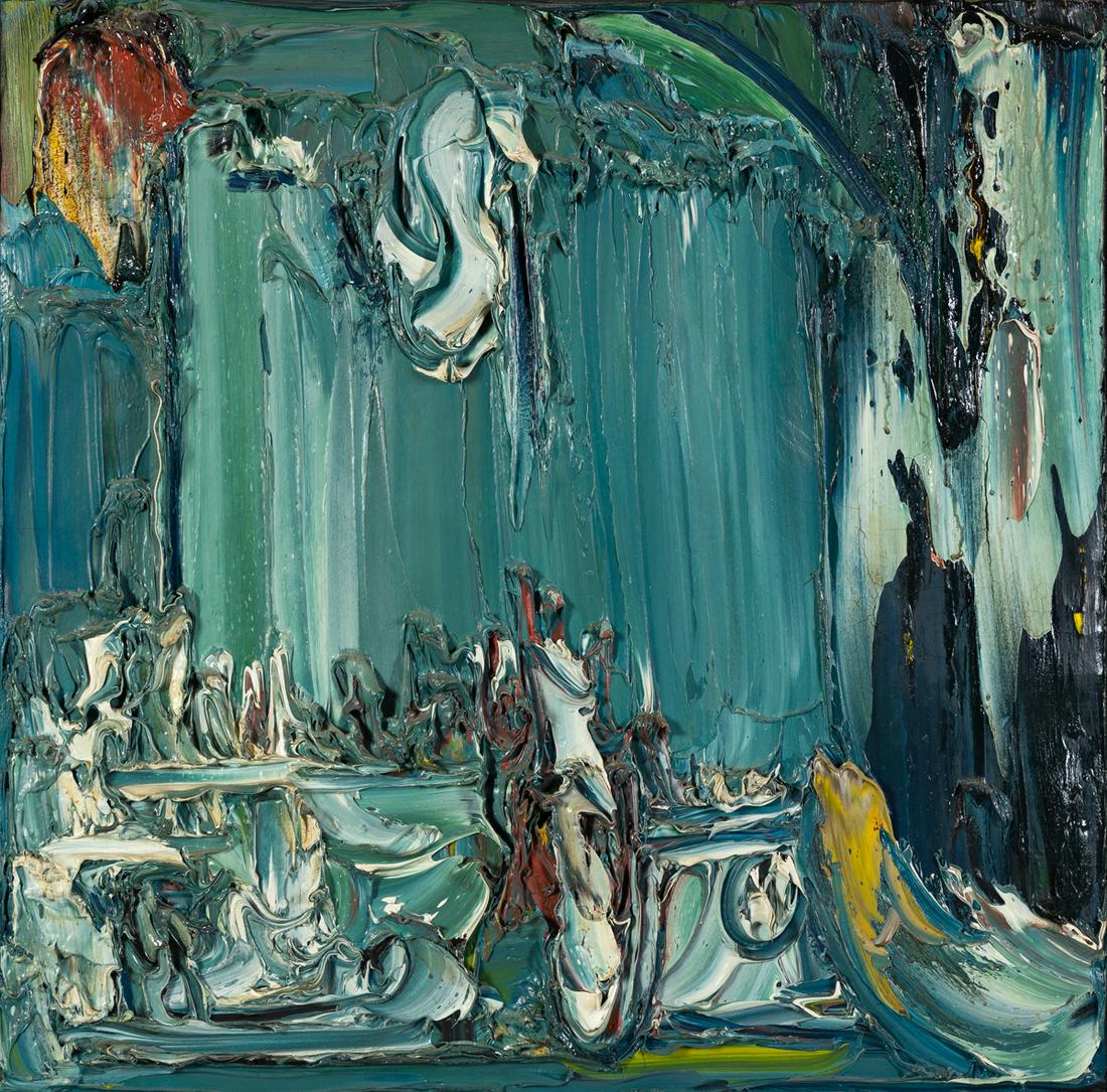 JOACHIM PROBST Motif (from Campbell Series).: JOACHIM PROBST Motif (from Campbell Series). Oil on canvas, 1971. 430x440 mm; 17x17¼ inches. Signed, titled, dated and inscribed "65A" in oil, verso.Ex-collection private collection, New Jersey.P