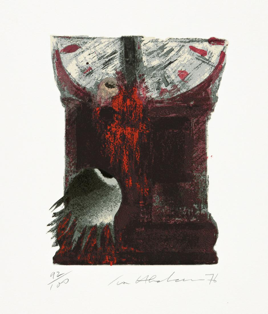 IVOR ABRAHAMS E. A. Poe: Tales and Poems.: IVOR ABRAHAMS E. A. Poe: Tales and Poems. Portfolio with 20 color screenprints on wove paper, 1976. 490x360 mm; 19¼x14 inches (sheets), full margins, loose as issued. Each print signed, dated and