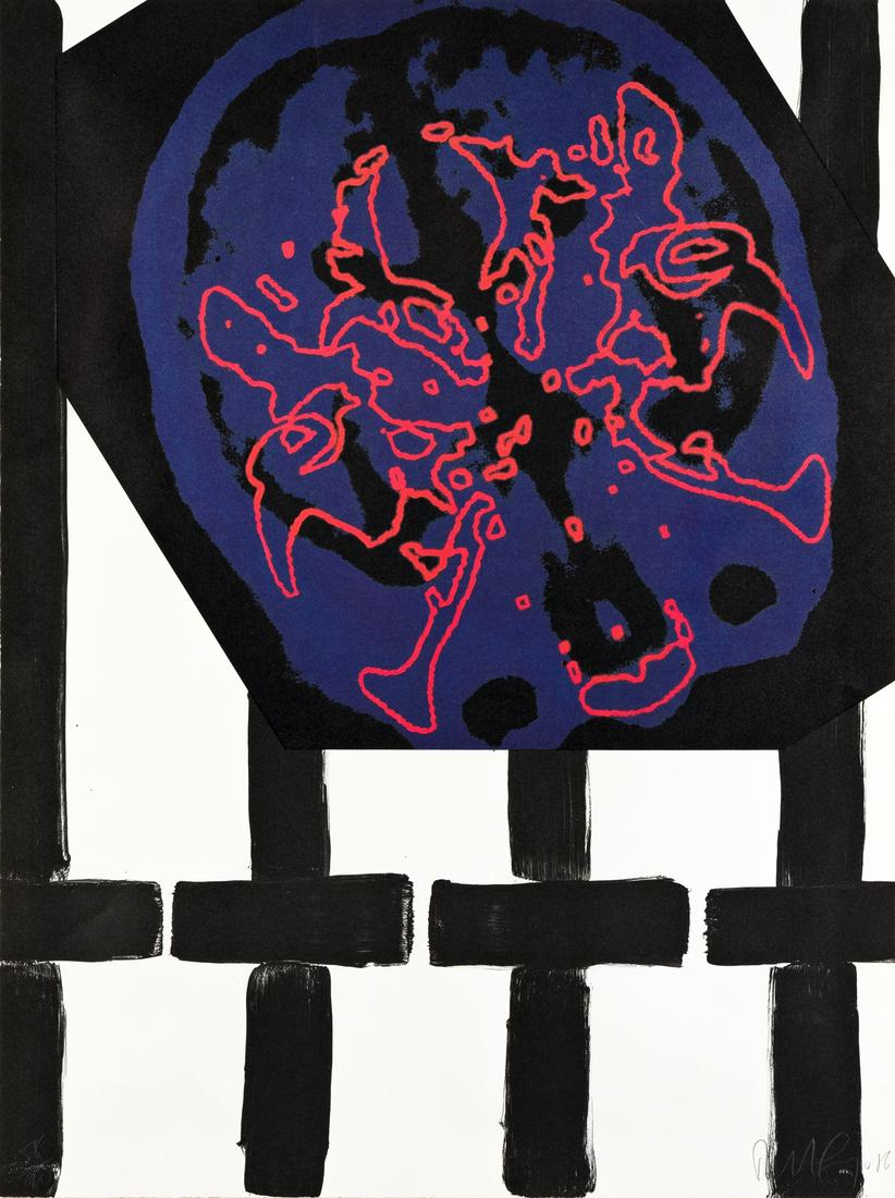 ROBERT LONGO Untitled (for Joseph Beuys).: ROBERT LONGO Untitled (for Joseph Beuys). Color lithograph on Somerset Satin rag paper, 1986. 813x610 mm; 32x24 inches (sheet), full margins. Signed, dated and numbered 58/90 in pencil, lower margin.