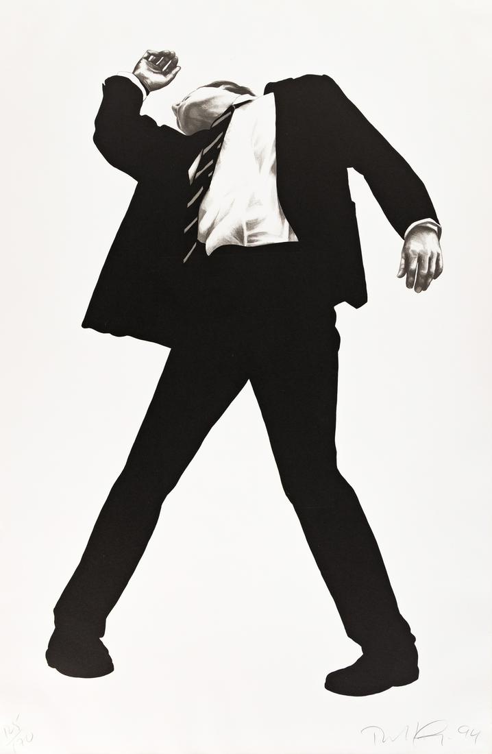 ROBERT LONGO Rick.: ROBERT LONGO Rick. Lithograph on Arches Cover paper, 1994. 1016x597 mm; 40x23½ inches, full margins. Signed, dated and numbered 125/170 in pencil, lower margin. Published by Greenpeace, New York.