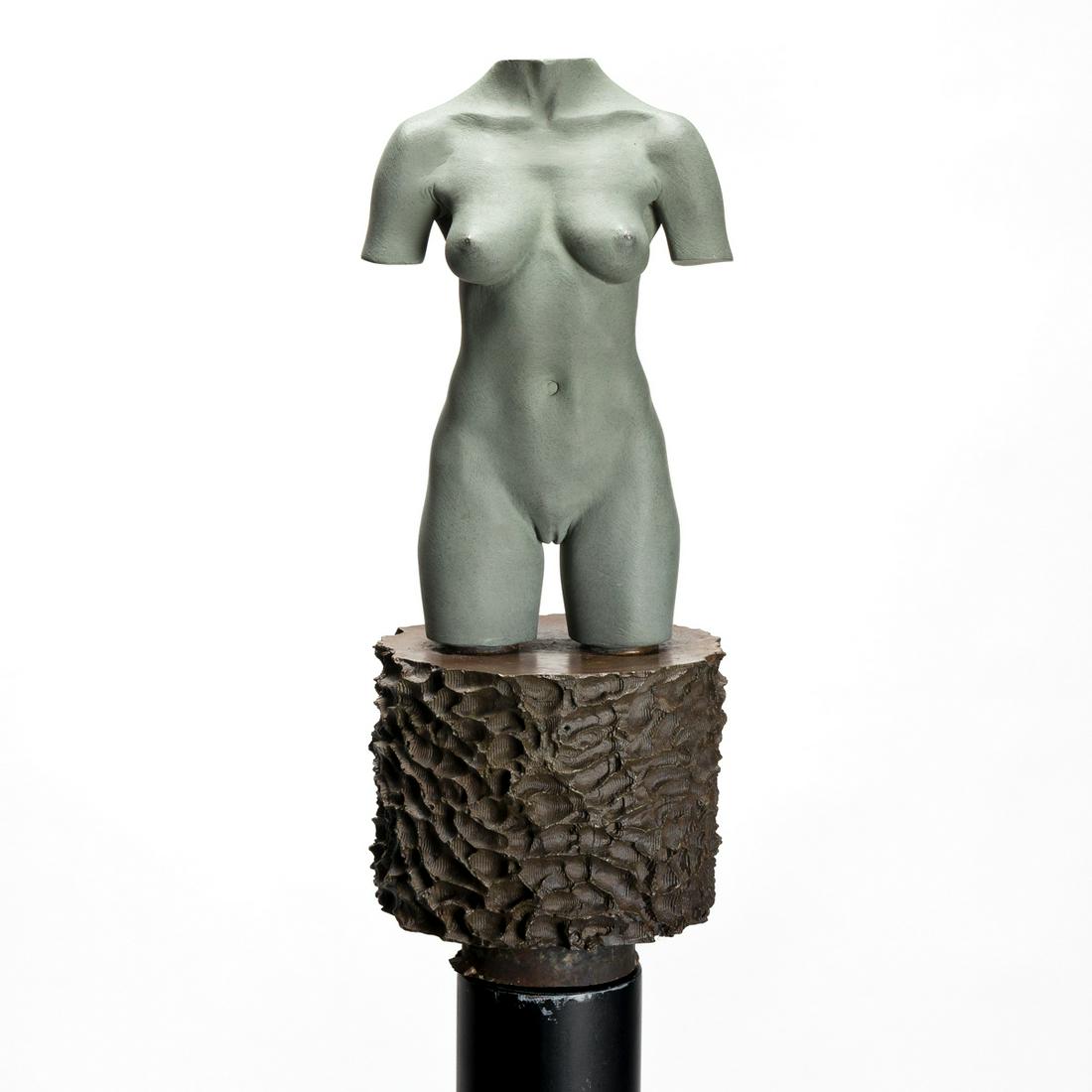 ROBERT GRAHAM MOCA Torso.: ROBERT GRAHAM MOCA Torso. Bronze on artist's base with metal stand, 1992-95. 280x114 mm; 11x4½ inches (without stand). Edition of 3500, each with a unique patina. Incised with the artist's signat