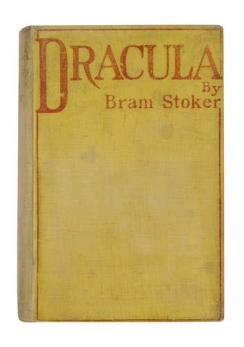 STOKER, BRAM. Dracula.: FIRST EDITION. STOKER, BRAM. Dracula. 8vo, publisher's canary yellow cloth stamped in red, spotted, rubbed with fading of spine and lettering, top of rear joint near spine bumped and with residual sm