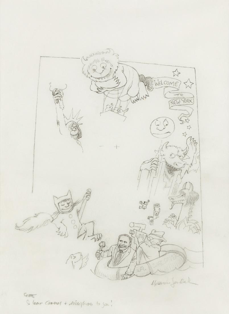 MAURICE SENDAK (1928-2012) "Wild Things Come to New (1 of 2)
