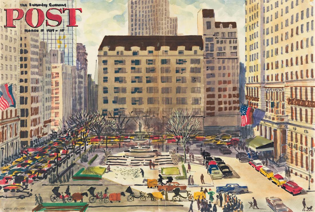 JOHN FALTER (1910-1982) Fifth Avenue. [SATURDAY EVENING (1 of 3)