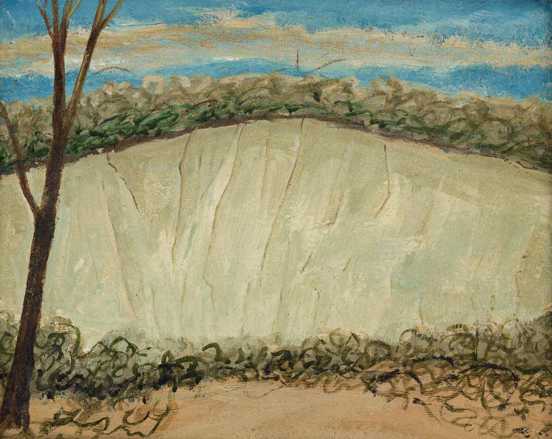 ARNOLD FRIEDMAN Landscape.: ARNOLD FRIEDMAN Landscape. Oil on board. 190x235 mm; 7x9¼ inches.Ex-collection Zabriskie Gallery, New York, with the label on the frame back; private collection, New Jersey.