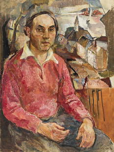 WILLIAM MEYEROWITZ Self-Portrait.: WILLIAM MEYEROWITZ Self-Portrait. Oil on canvas, circa 1930. 1015x760 mm; 40x30 inches. Signed in oil, lower right recto.Acquired directly from the artist in the 1970s; by the current owner,