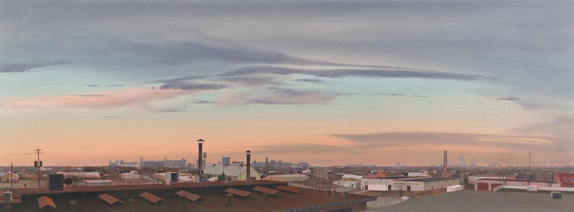 JAMES WINN Industrial Area, No. 6.: JAMES WINN Industrial Area, No. 6. Acrylic on paper, 1985. 690x1832 mm; 27x72 inches. Signed and dated in pencil, lower right recto.Ex-collection Monique Knowlton Gallery, Inc., New York, with the lab