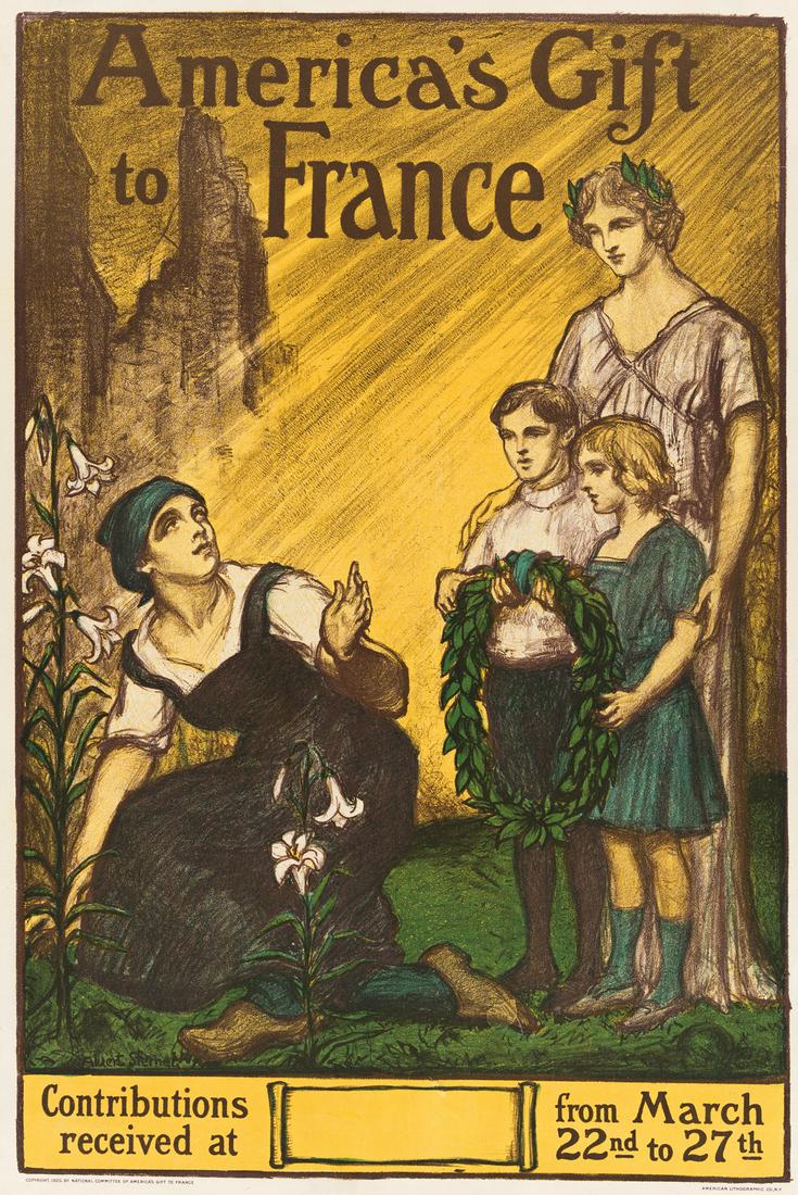 ALBERT STERNER (1863-1946).  AMERICA'S GIFT TO FRANCE. (1 of 1)