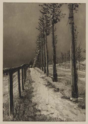 MAX KLINGER Vier Landschaften (Opus VII).: MAX KLINGER Vier Landschaften (Opus VII). Set of 4 etchings with aquatint on cream wove paper, 1883. Each approximately 730x560 mm; 28 3/4x22 1/8 inches (sheets), full margins. Third edition. Publishe