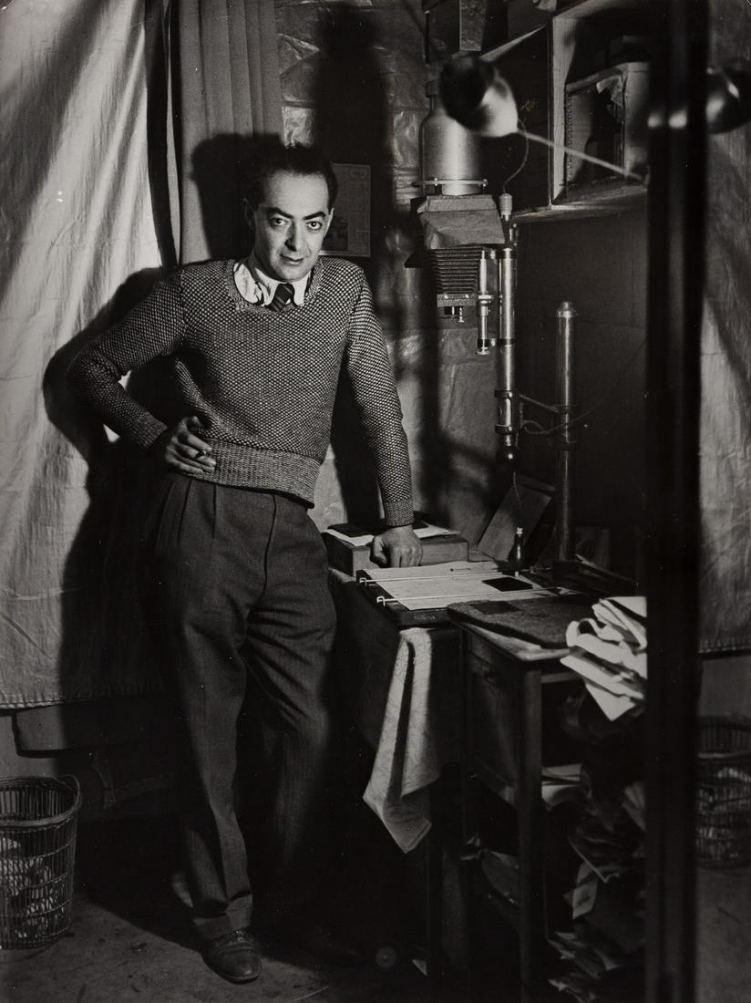 BRASSAÃ (1899-1984) Self Portrait.: BRASSAÏ (1899-1984) Self Portrait. Silver print, the image measuring 304.8x228.6 mm; 12x9 inches, with Brassaï's signature (twice), dates, inscription, and numeric notation, in pencil, and h