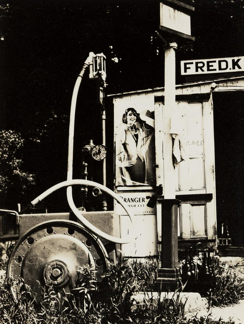 WALKER EVANS (1903-1975) Roadside shack with sign "Fred: WALKER EVANS (1903-1975)Roadside shack with sign "Fred Kraft." Silver print, the image measuring 4½x3½ inches (11.4x8.9 cm.), with the Lunn Archive hand stamp, on verso. 1930s Acquired f