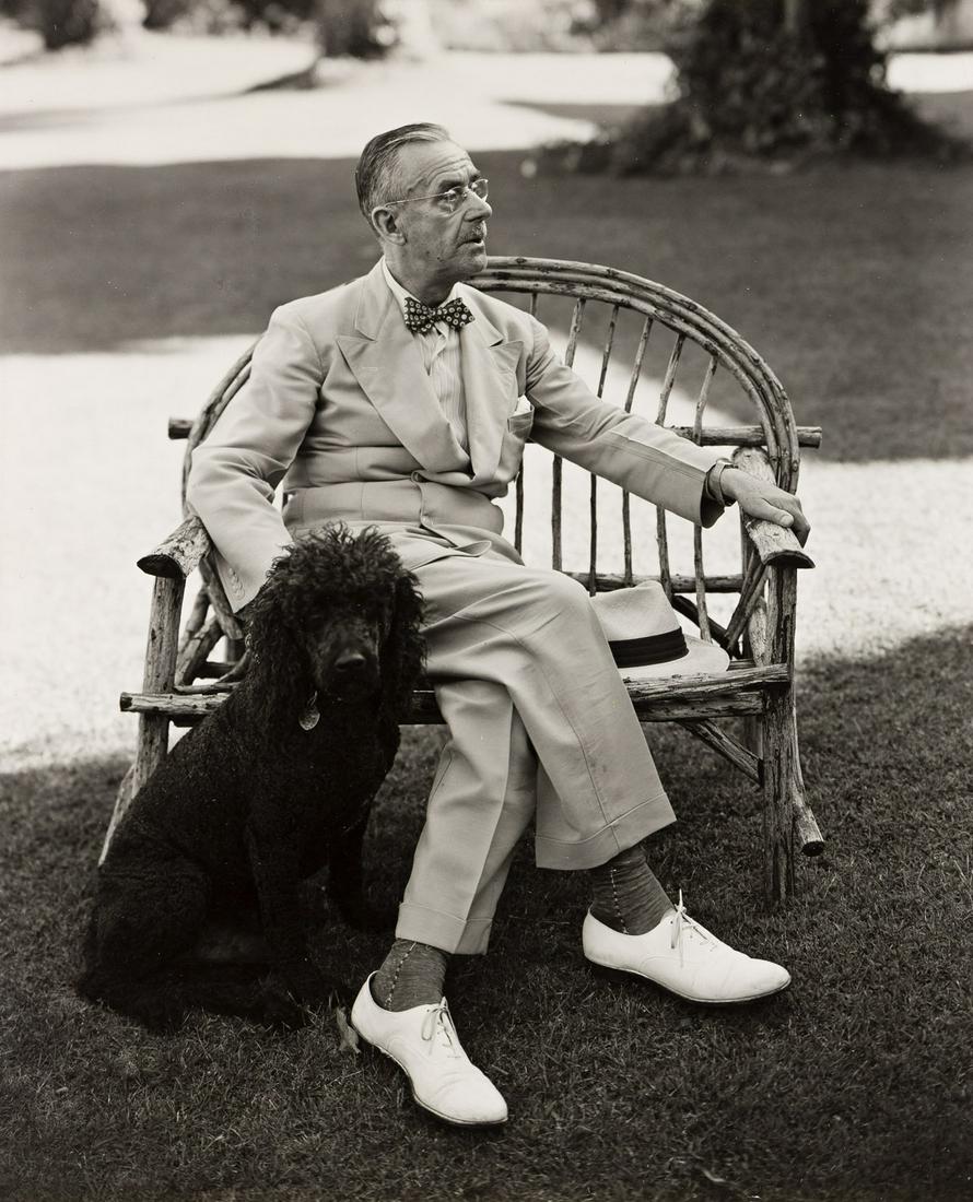 GEORGE PLATT LYNES (1907-1955) Thomas Mann.: GEORGE PLATT LYNES (1907-1955)Thomas Mann. Silver print, the image measuring 9½x7¾ inches (24.1x19.7 cm.), with Platt Lynes' Vogue Studios hand stamp, and the sitter's credit, in pencil,