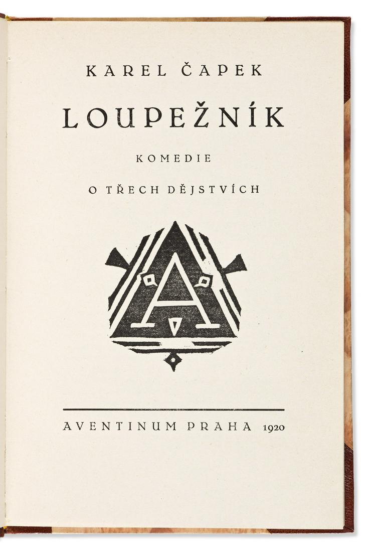 CAPEK, KAREL. Loupeznik. (1 of 1)