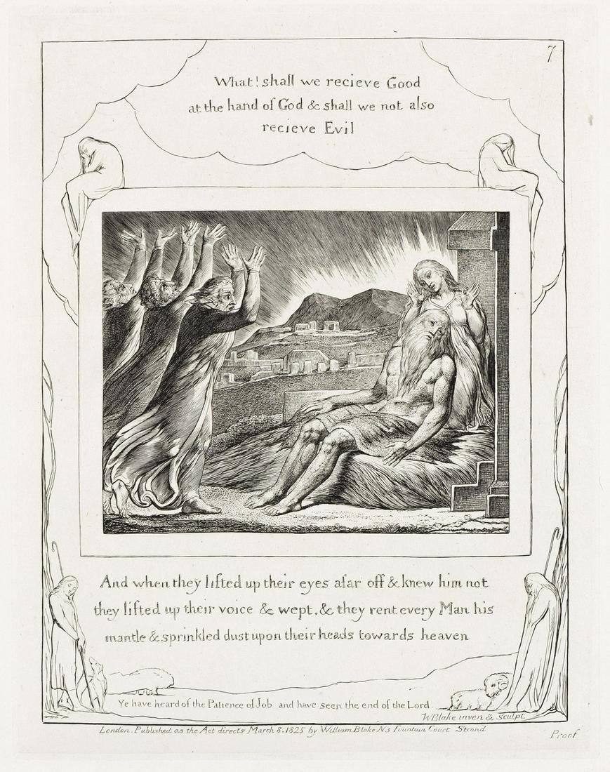 WILLIAM BLAKE And When They Lifted Up Their Eyes Afar: WILLIAM BLAKE And When They Lifted Up Their Eyes Afar Off. Engraving on Chine collé, 1825. 217x170 mm; 8¾x6¾ inches, full margins. Edition of 215, an early impression with the word "Pro